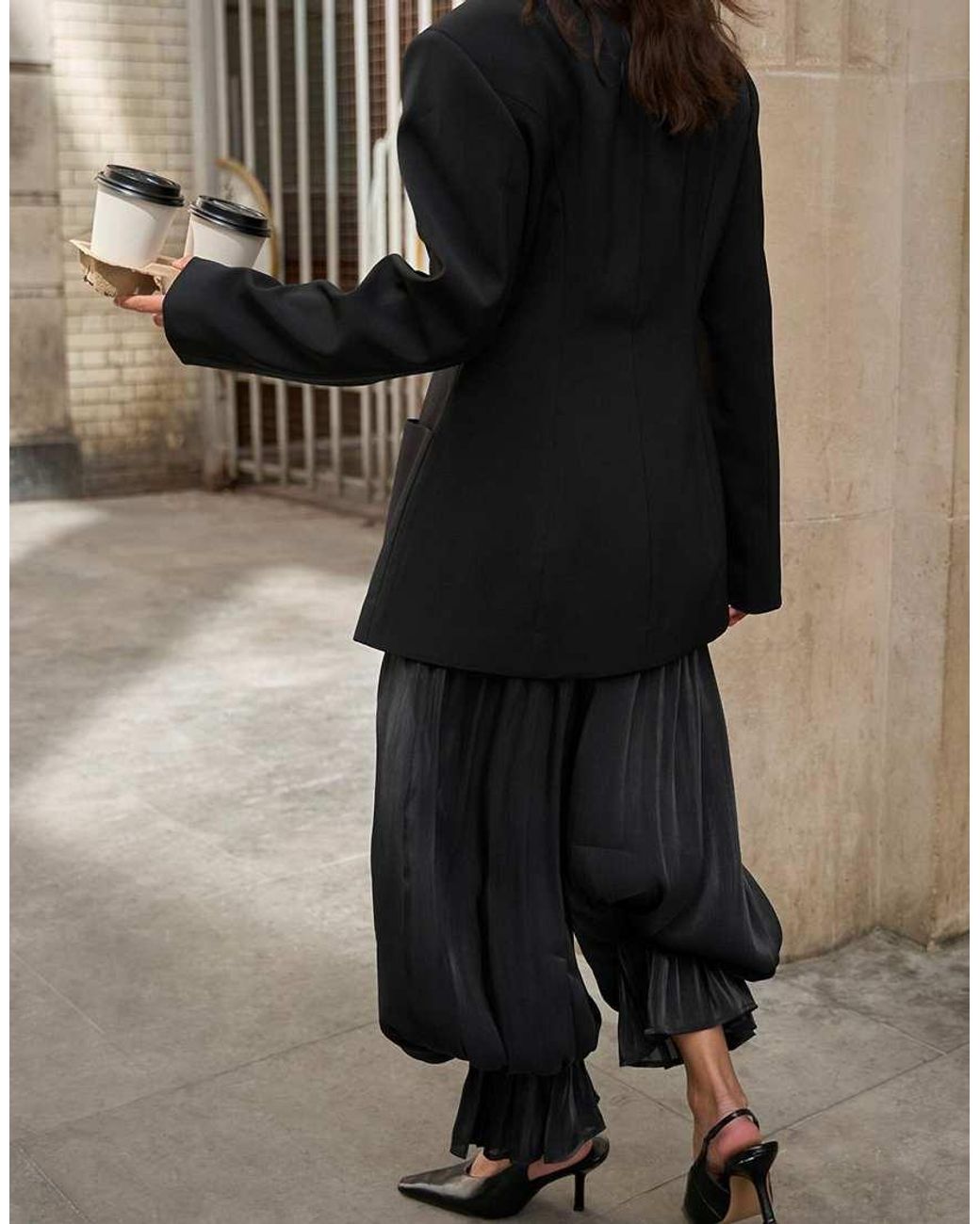 NA-KD Black Sculpted Blazer