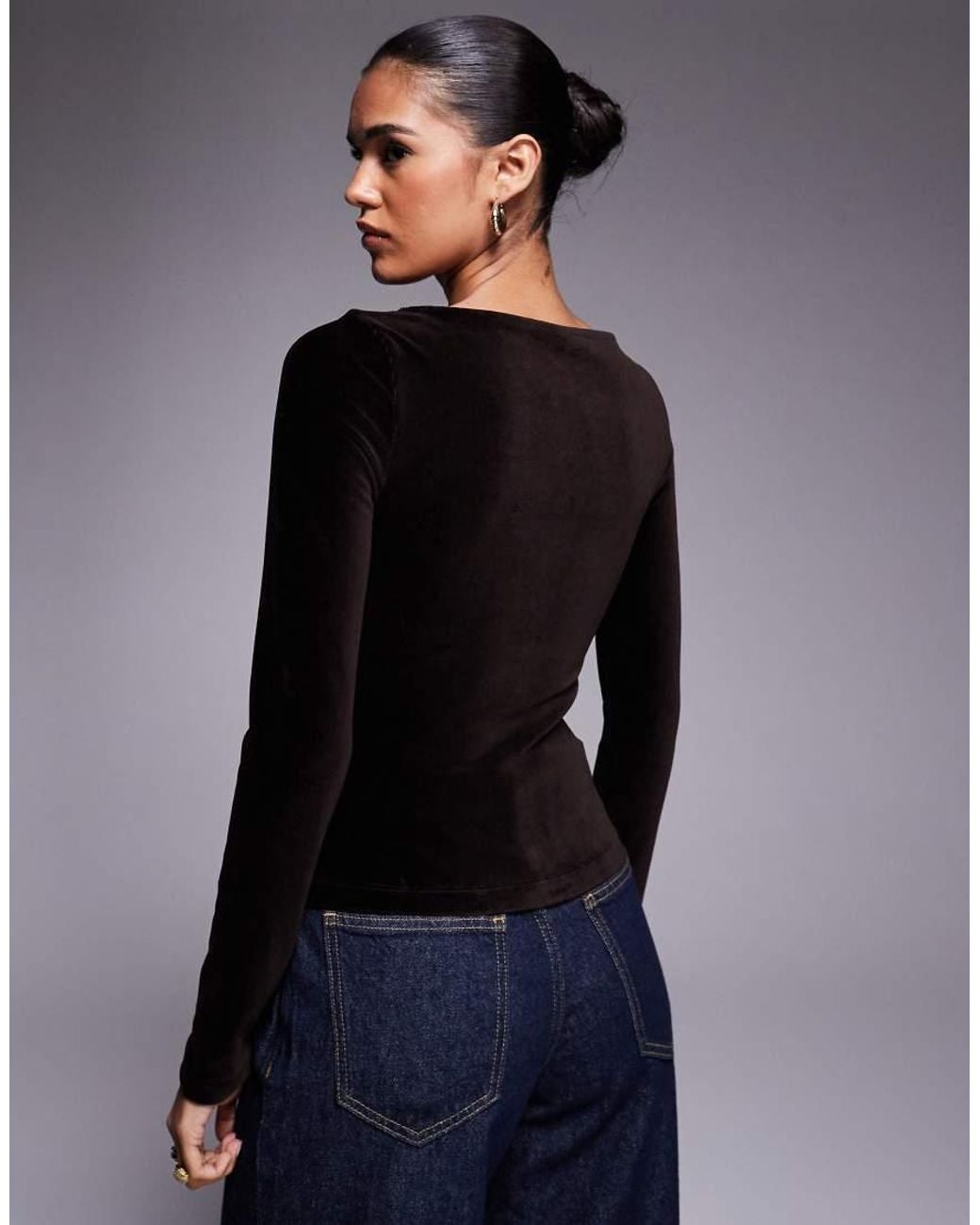 ASOS Blue Velvet Cord Button Through Co Ord Top