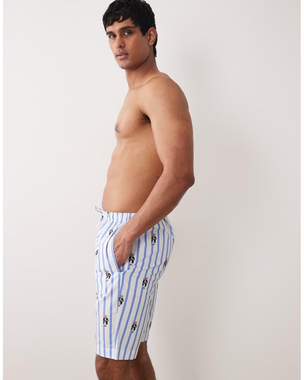 Polo Ralph Lauren White Bear Graphic Sleep Shorts for men