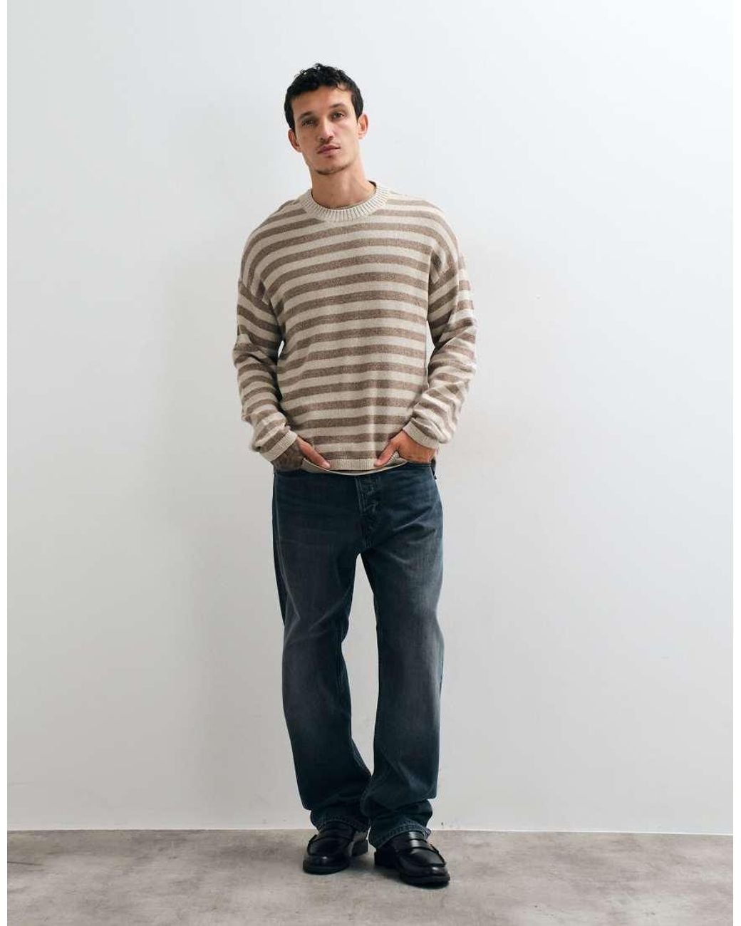 Hollister Gray Crew Neck Knitted Jumper for men