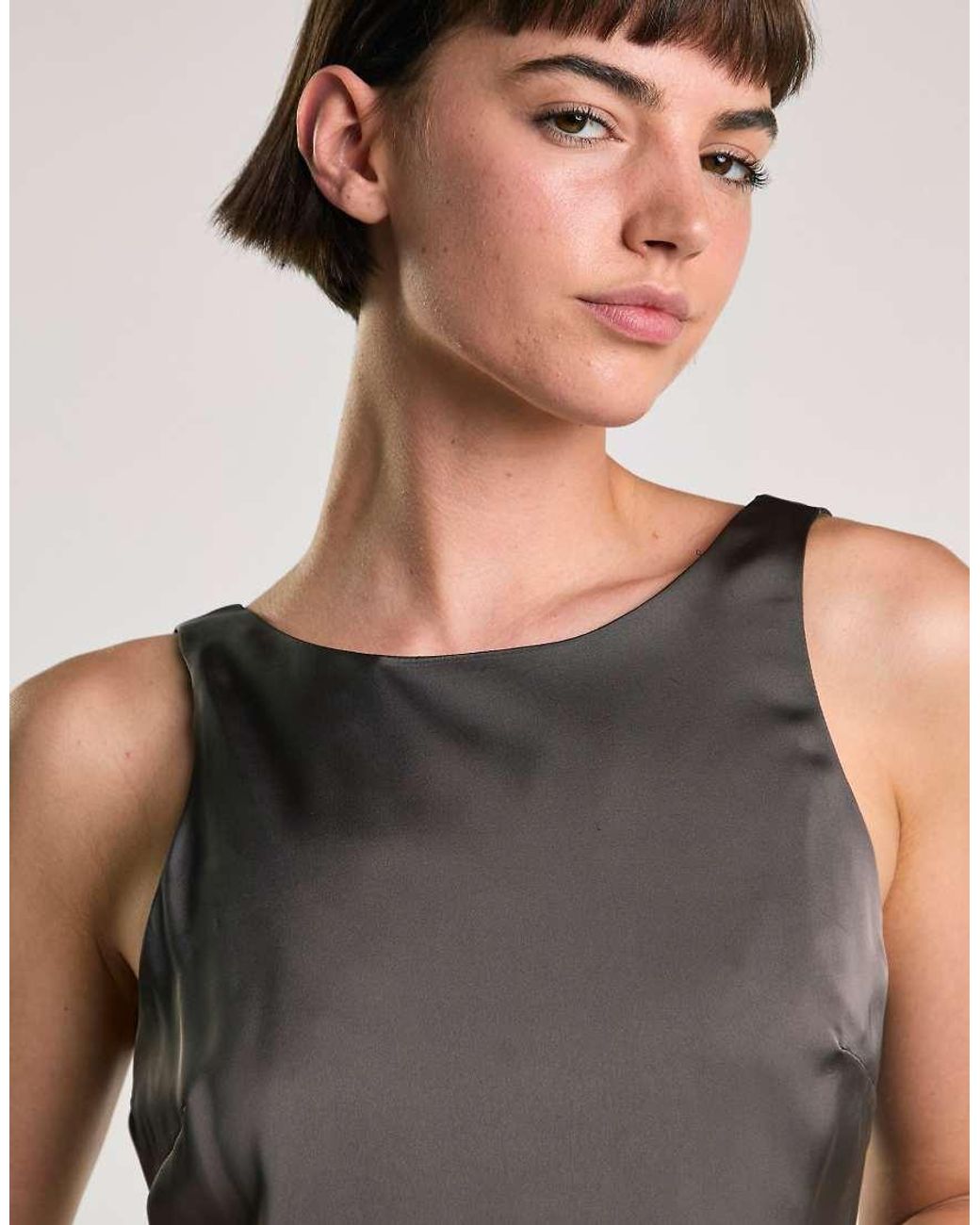 Glamorous Gray Boat Neck Mini Shift Dress