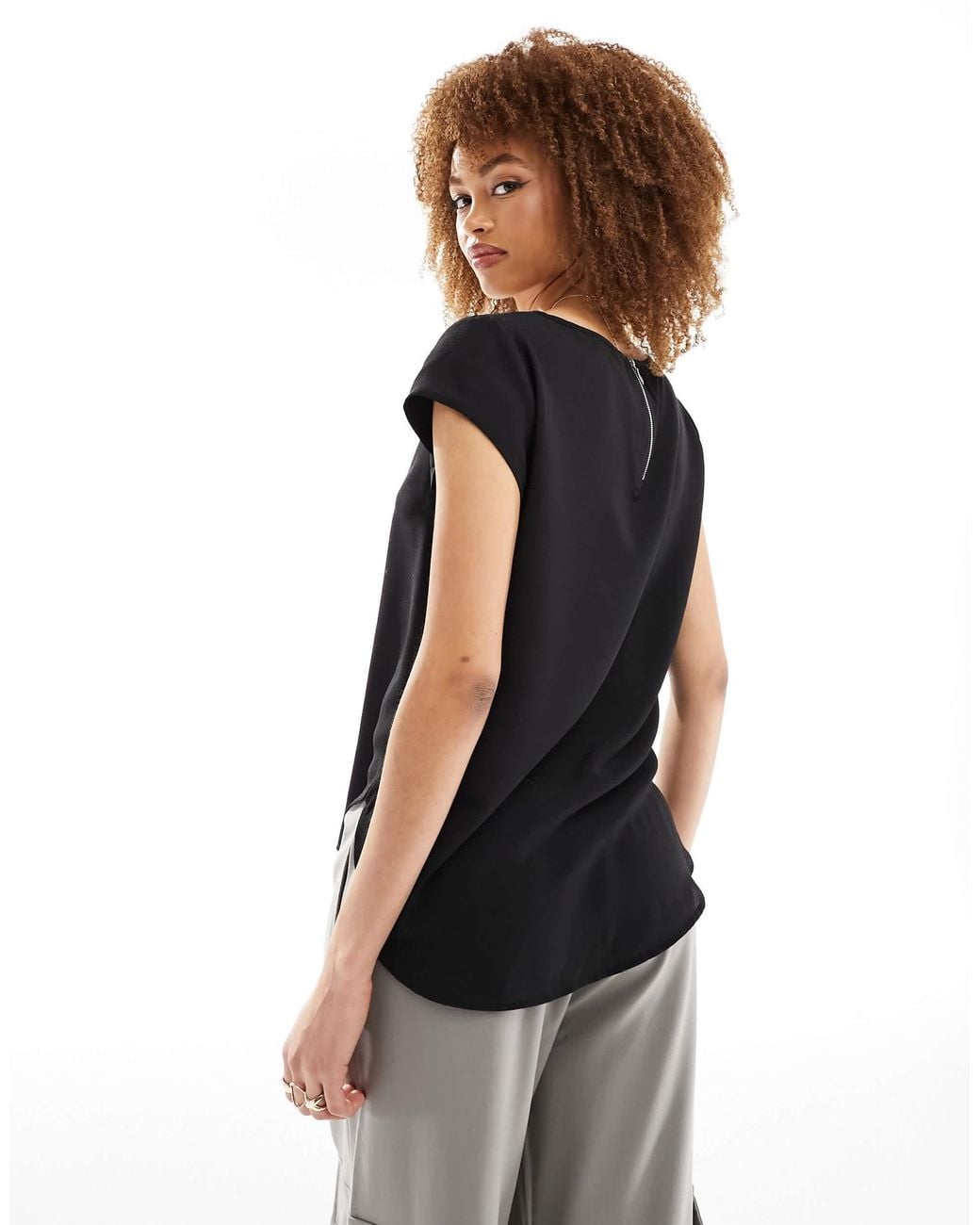 ONLY Black Zip Back Blouse