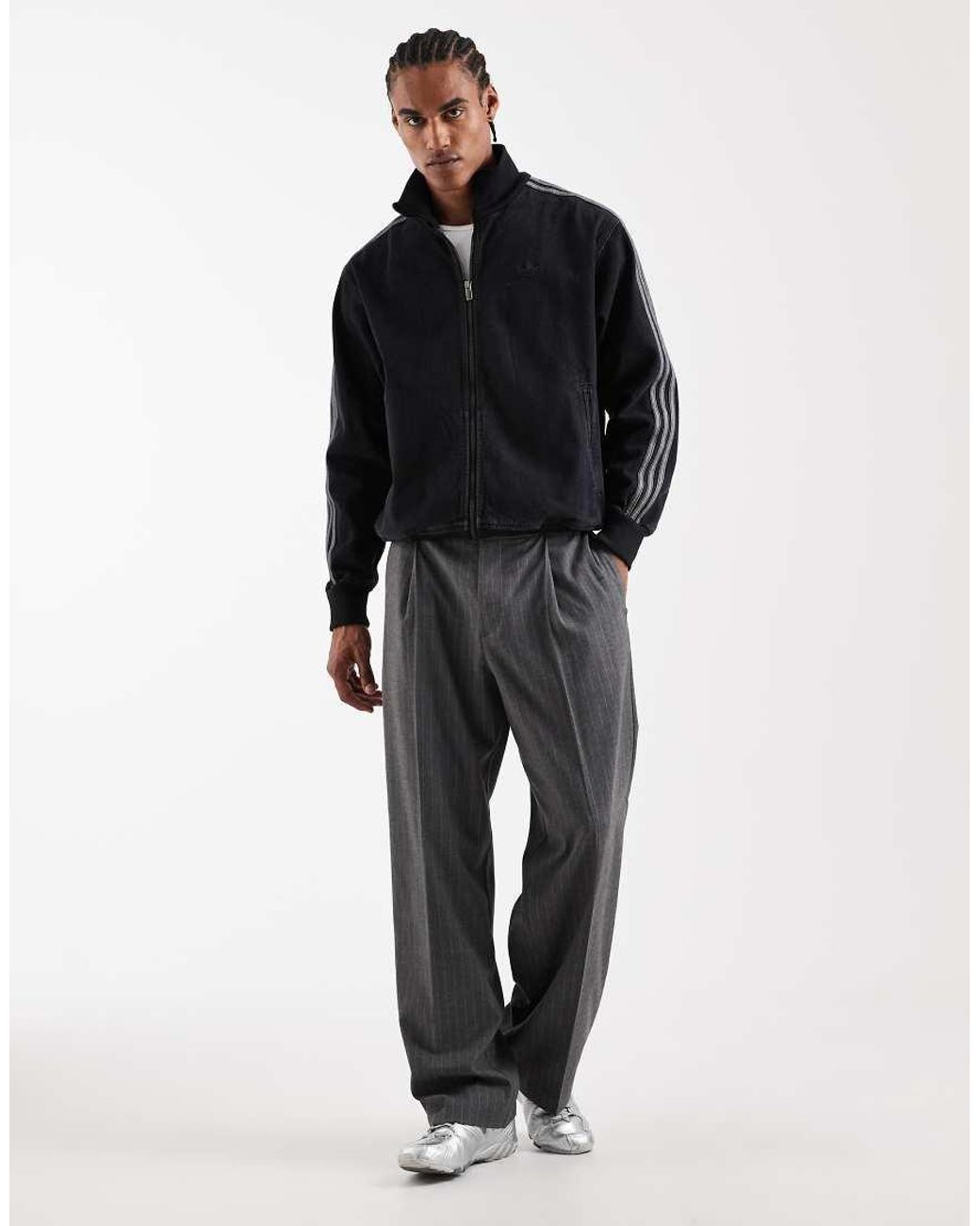 Adidas Originals Blue Firebird Denim Track Top for men