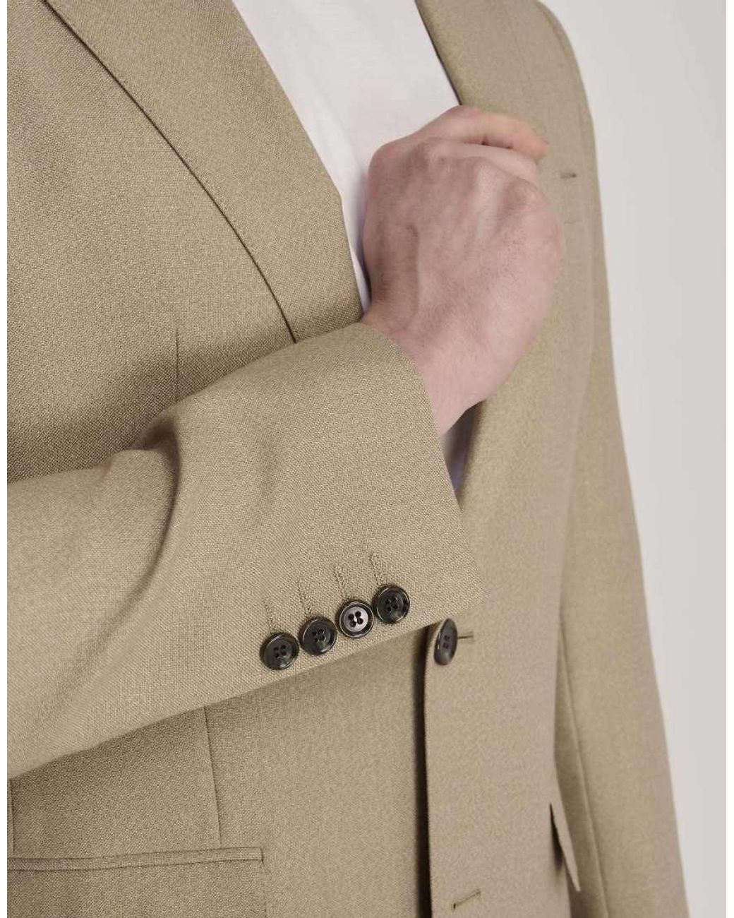 Harry Brown Natural Archie Melange Slim Fit Suit Jacket for men