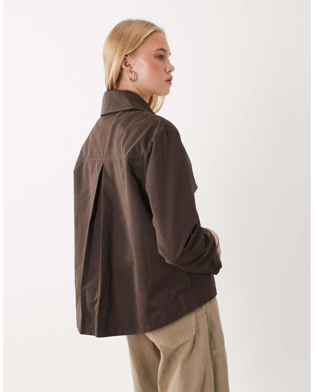 Mango Brown Teen Cropped Trench