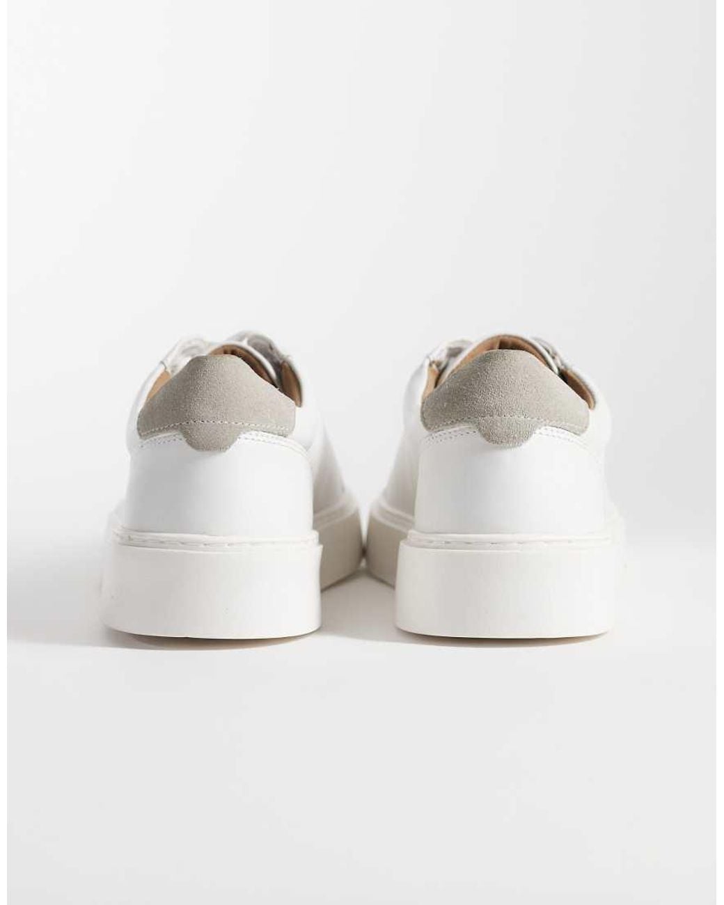 ASOS Natural Lace Up Trainers With Heel Notch Detail for men