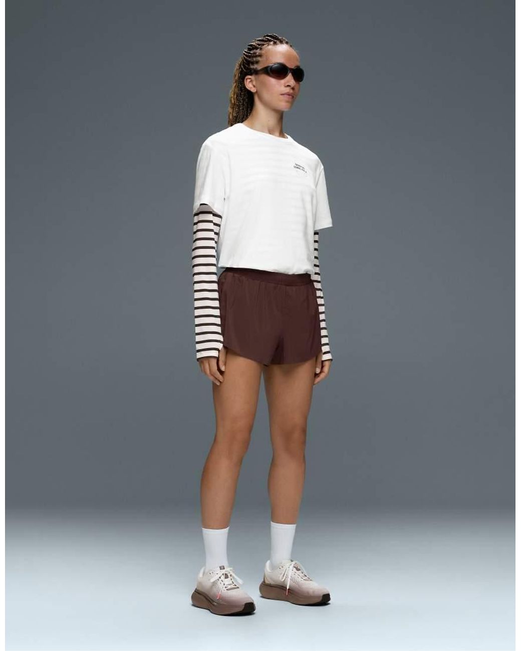 Oysho Brown 6cm Low-rise Technical Shorts