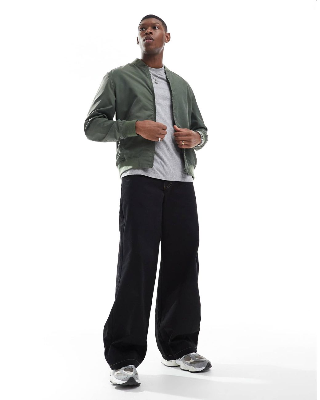 ASOS – leichte bomberjacke in Gray für Herren