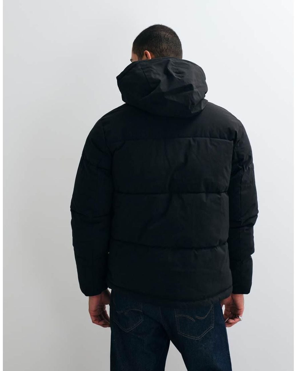 Jack & Jones Blue Hooded Puffer Jacket for men
