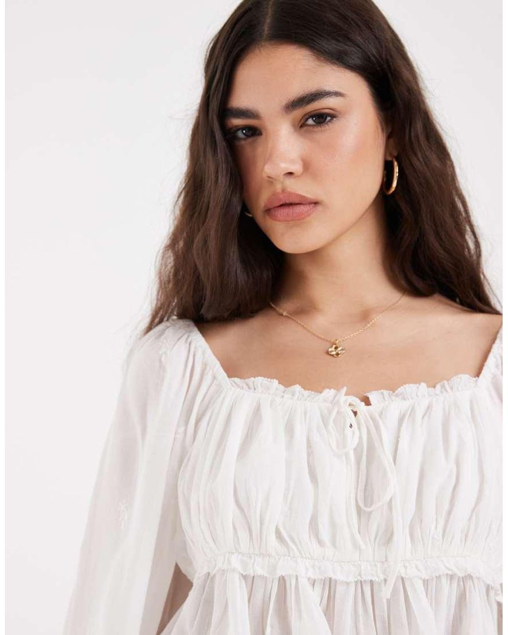 Levi's White Boho Milkmaid Top