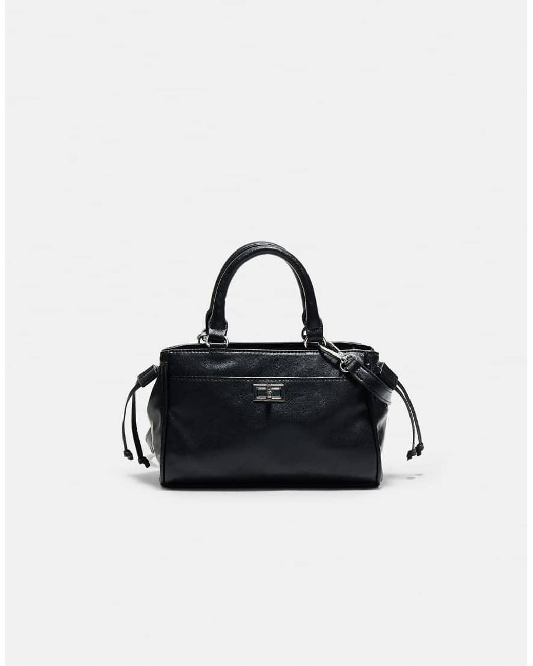Stradivarius Black Mini Flap City Bag