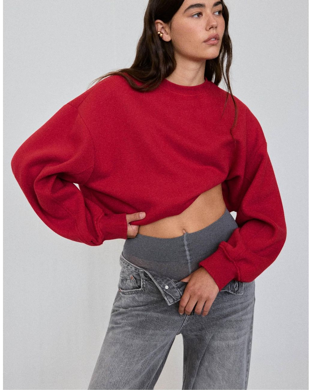 Stradivarius Red Basic sweatshirt