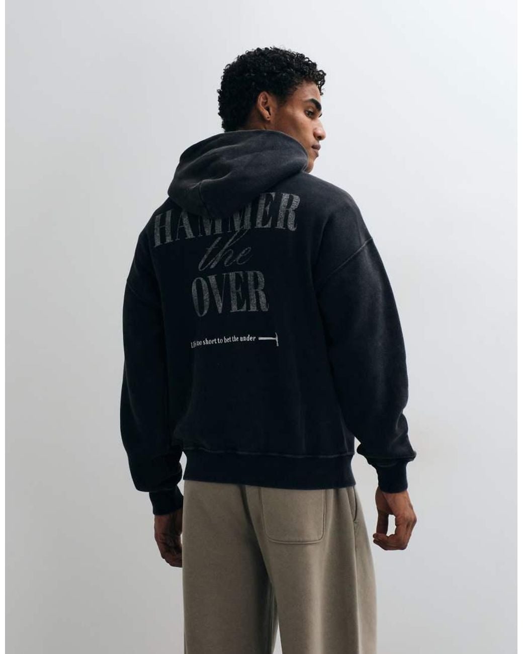 Abercrombie & Fitch Blue Oversized Back Graphic Hoodie for men