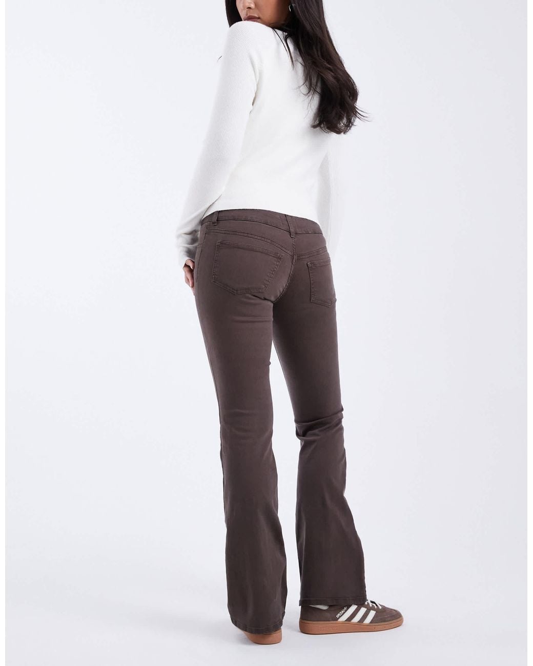 ASOS Natural Stretch Tab Detail Flare With Button Detail