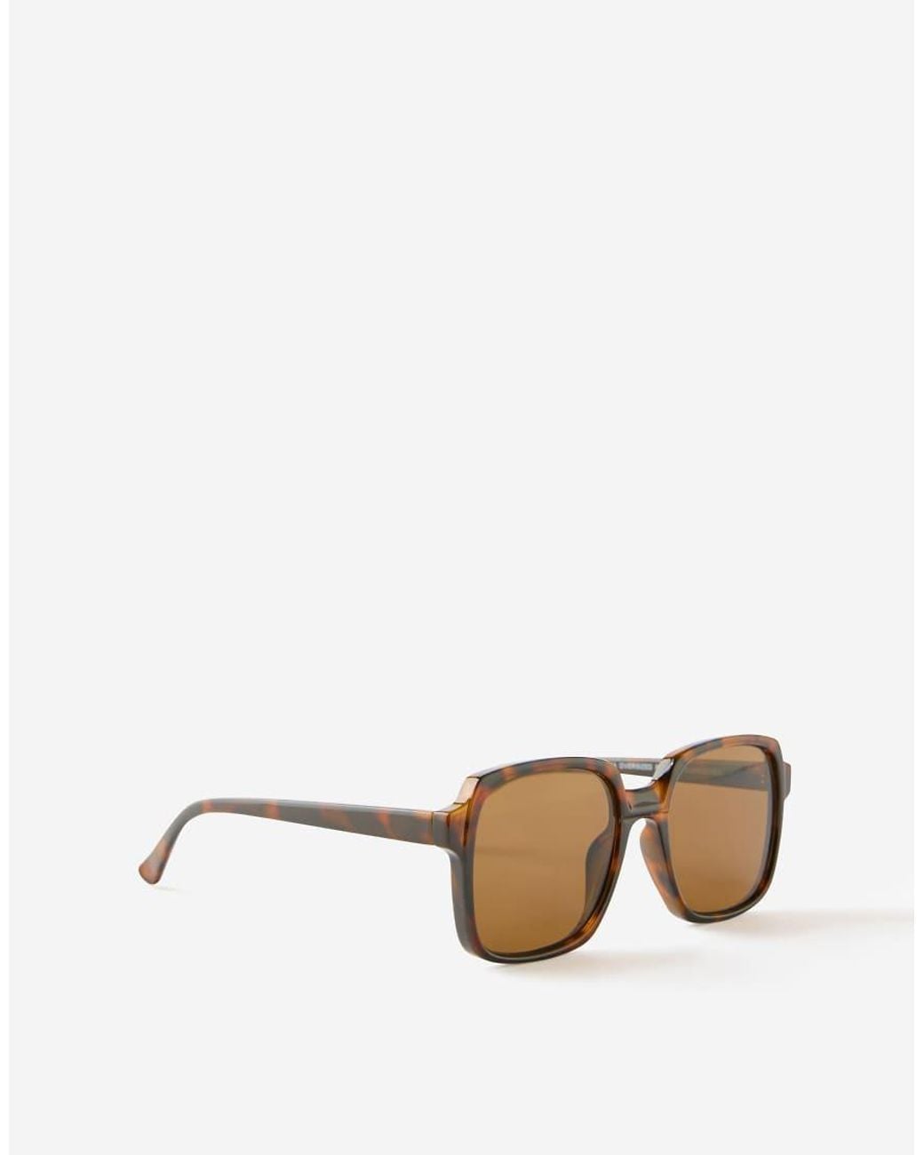Cotton On Natural Georgia Oversized Square Sunglasses