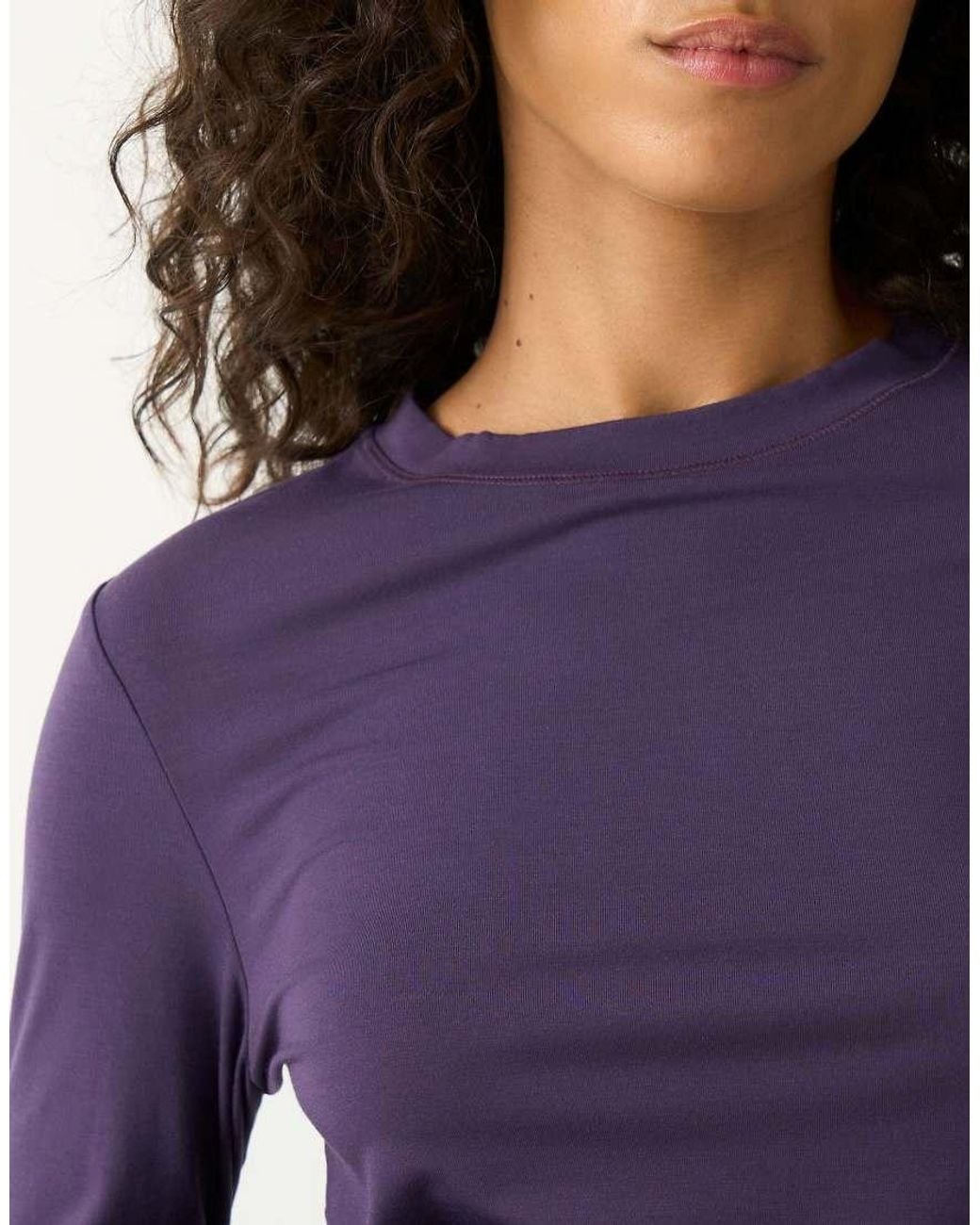 Stripe & Stare Purple Long Sleeve Under Layer Top