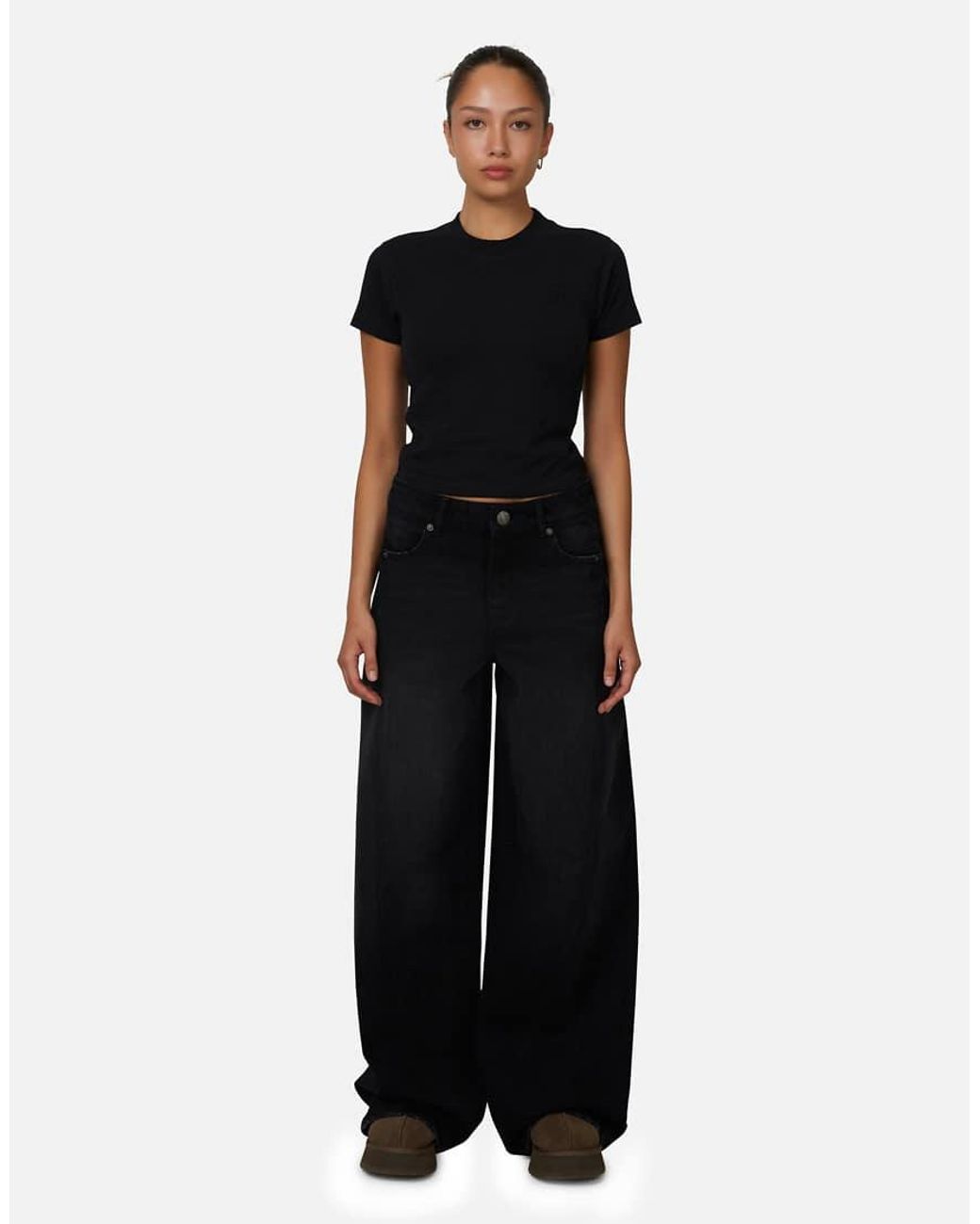 Good For Nothing Black Baggy Vintage Wash Denim Jeans