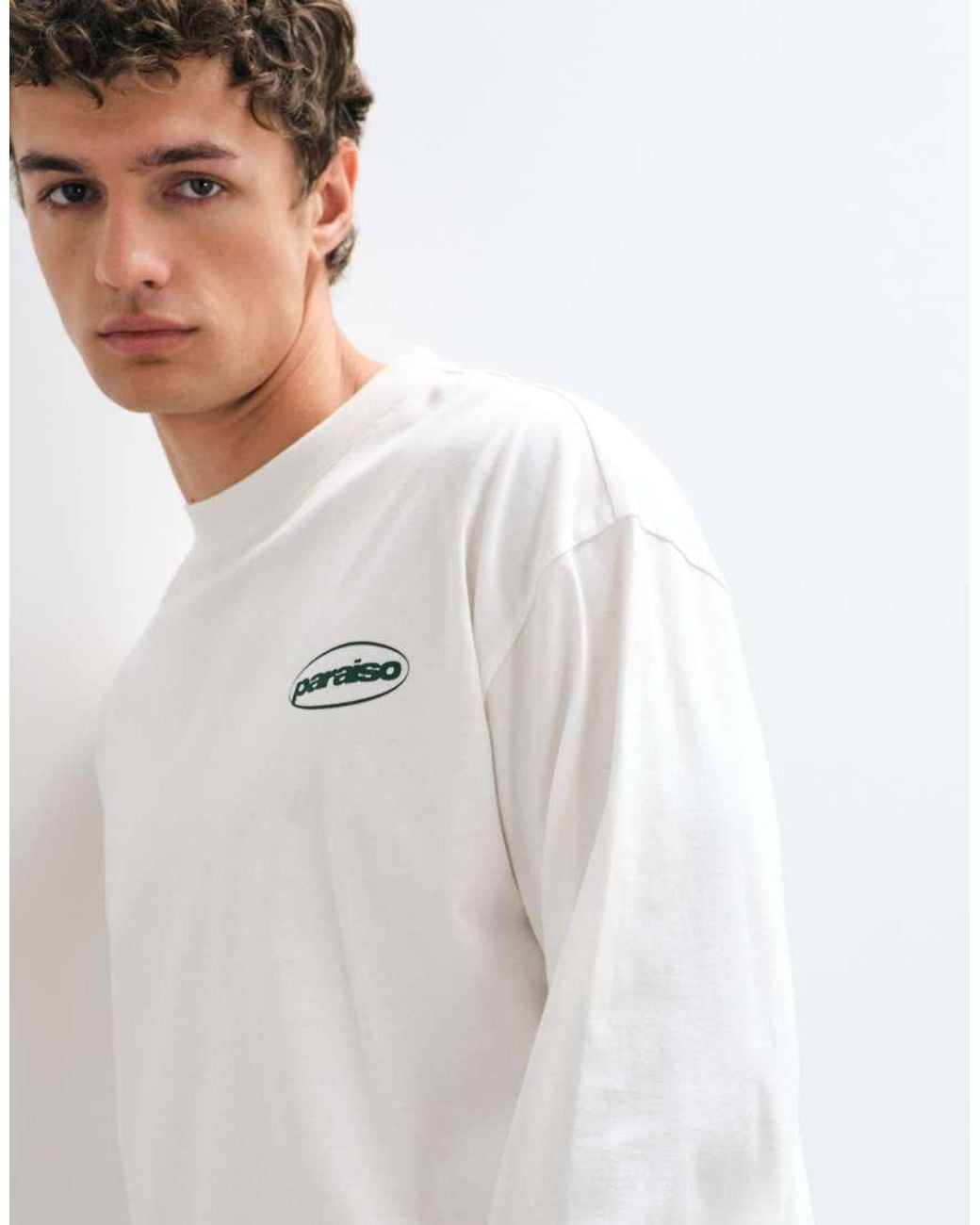 ASOS Gray Oversized Long Sleeve Top With Badge Graphic Print for men