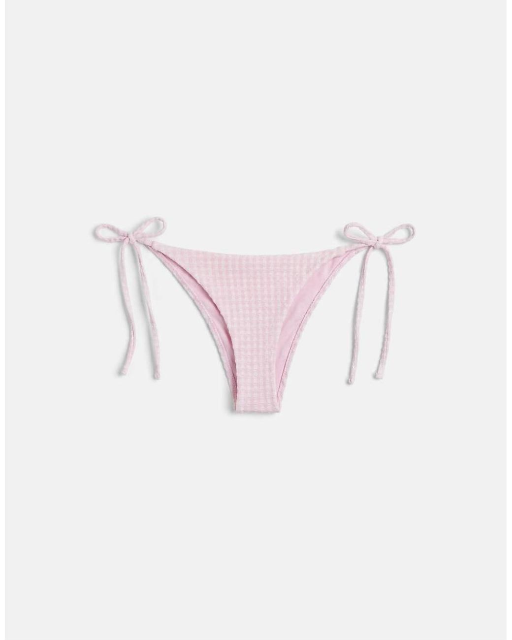 Pull&Bear Blue Gingham Bikini Bottoms