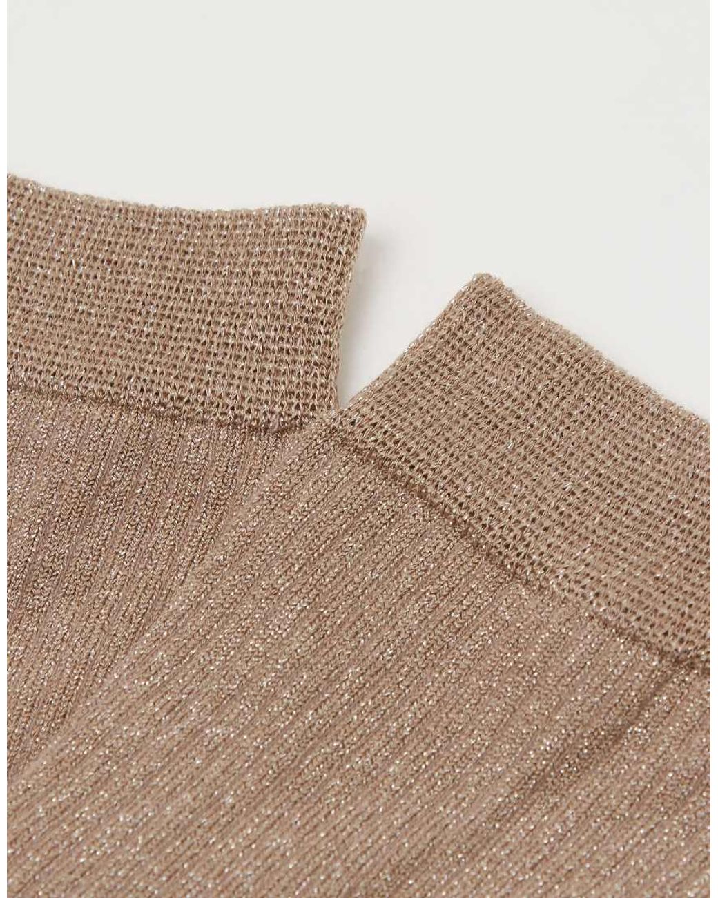 Calzedonia Natural Glitter Ribbed Socks