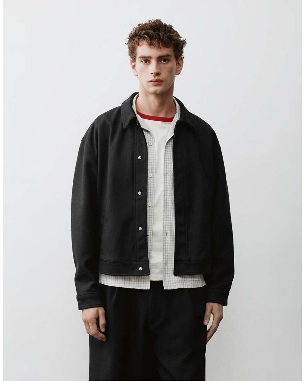 Pull&Bear Black Trucker Jacket for men