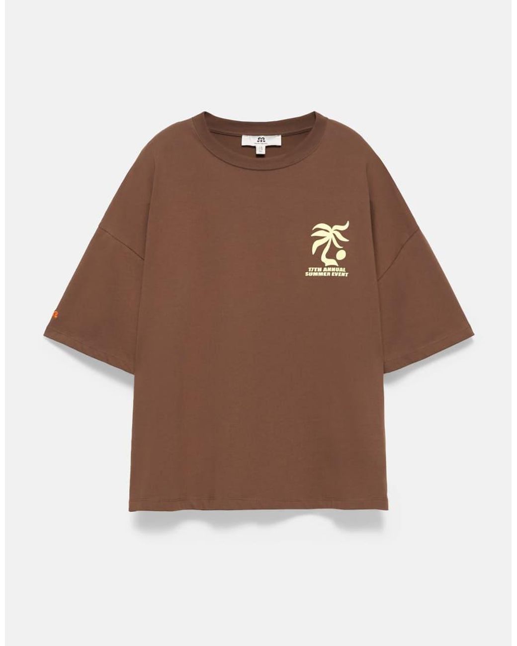 Pull&Bear Brown Oversize Palm Tree Graphic T-shirt