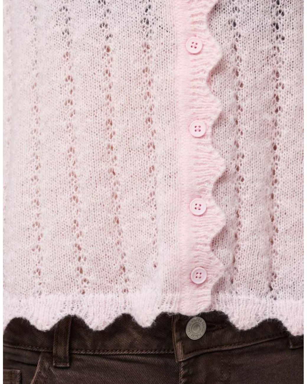 Pieces Pink Knitted Cardigan