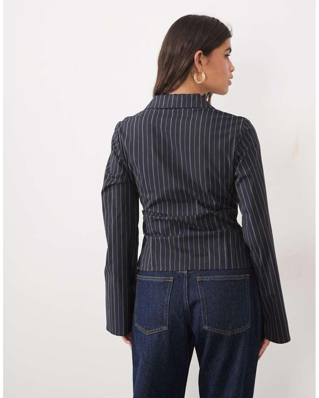 Gina Tricot Blue Corset Style Shirt