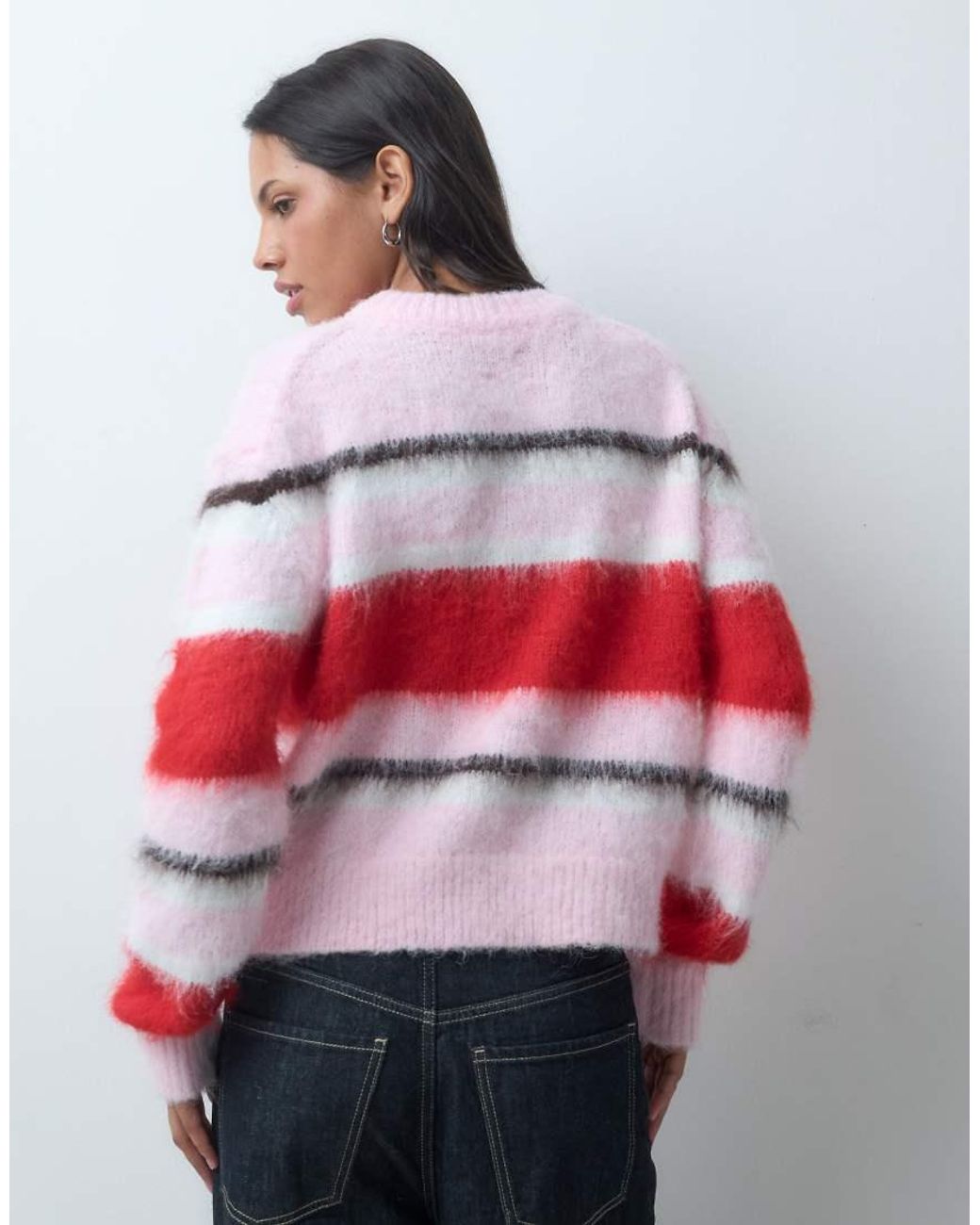 ASOS Red Crew Neck Boxy Jumper