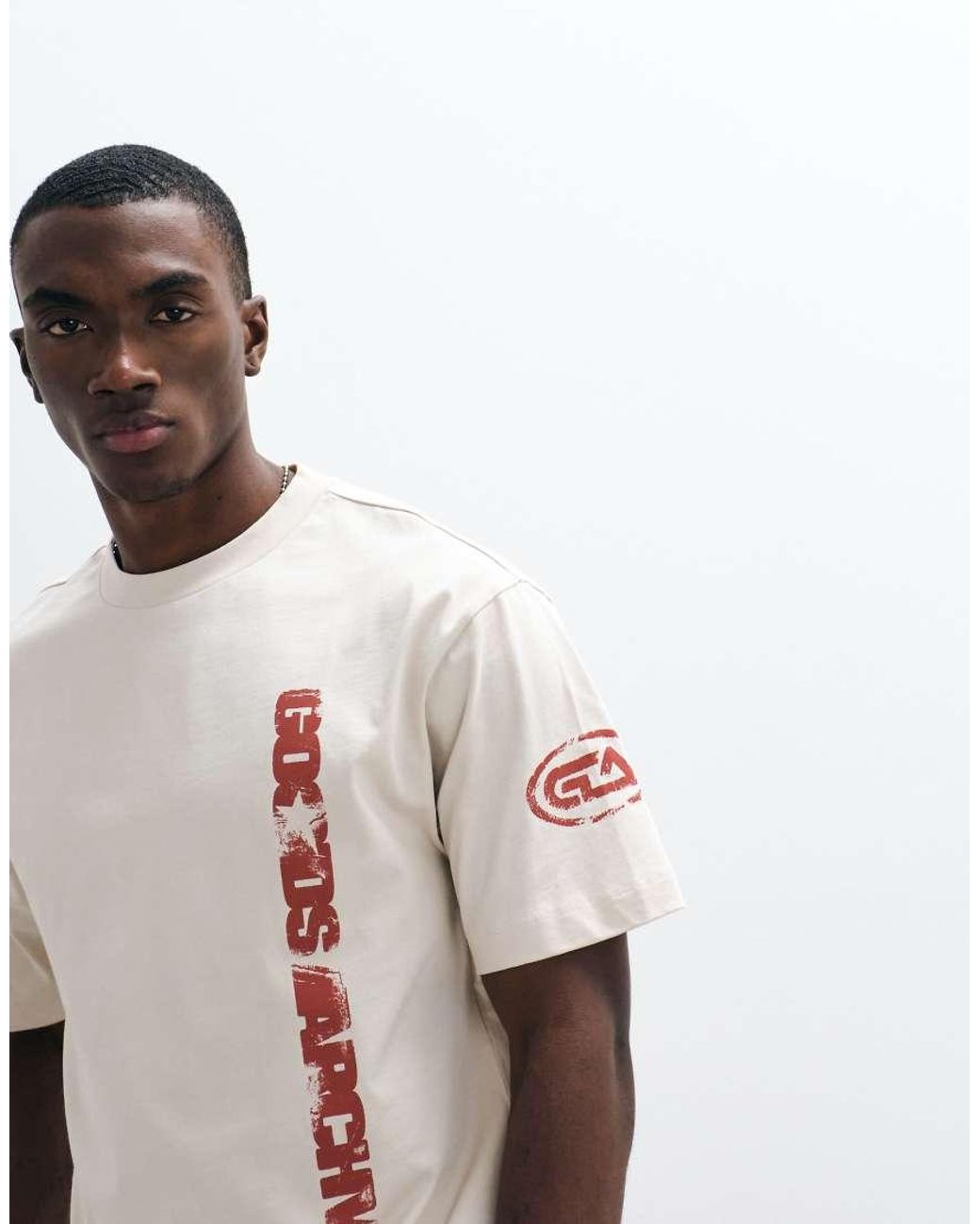 ASOS Gray Relaxed T-Shirt With Text Graphic for men