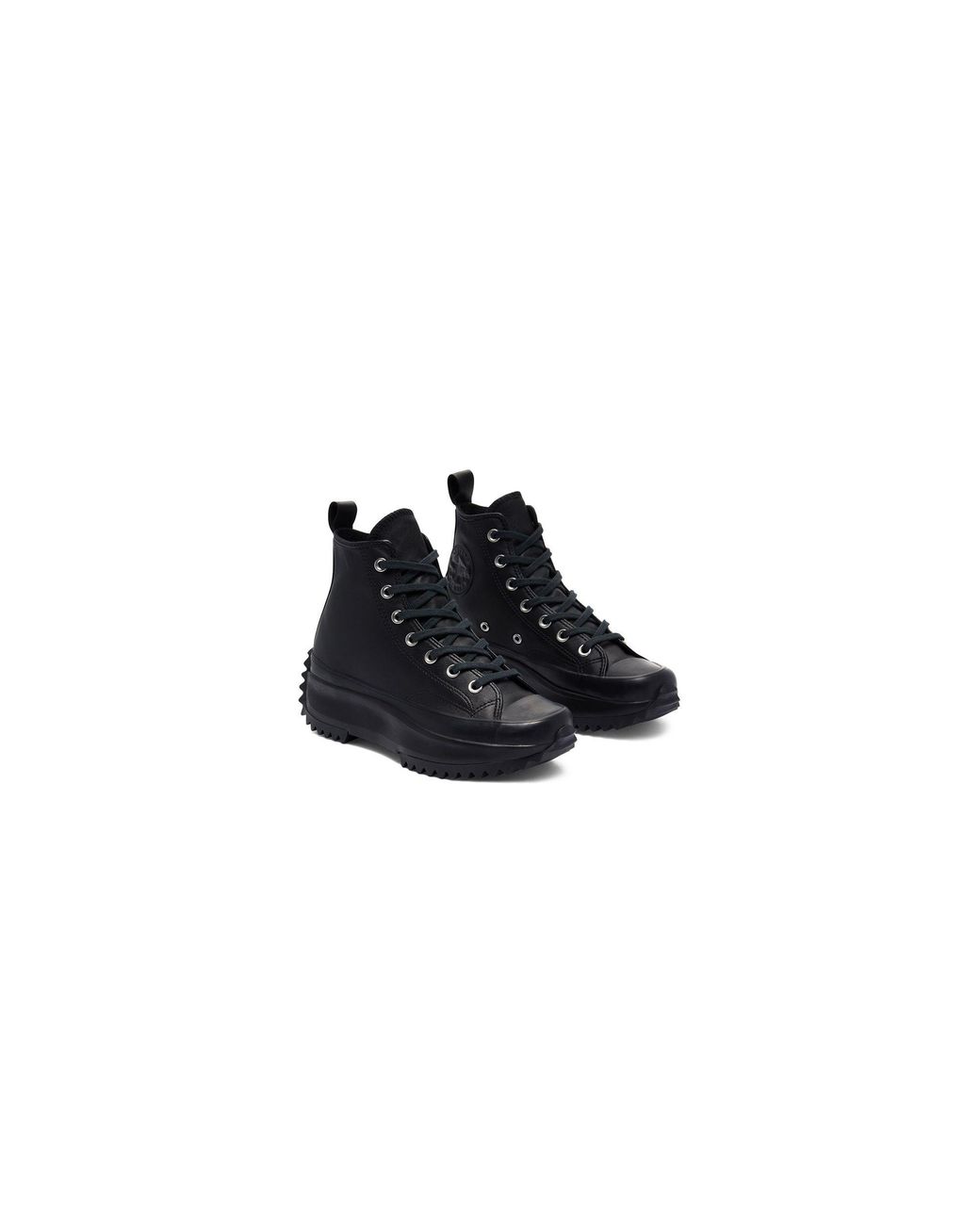 Converse Run Star Hike High Leather Sneakers in Black | Lyst UK