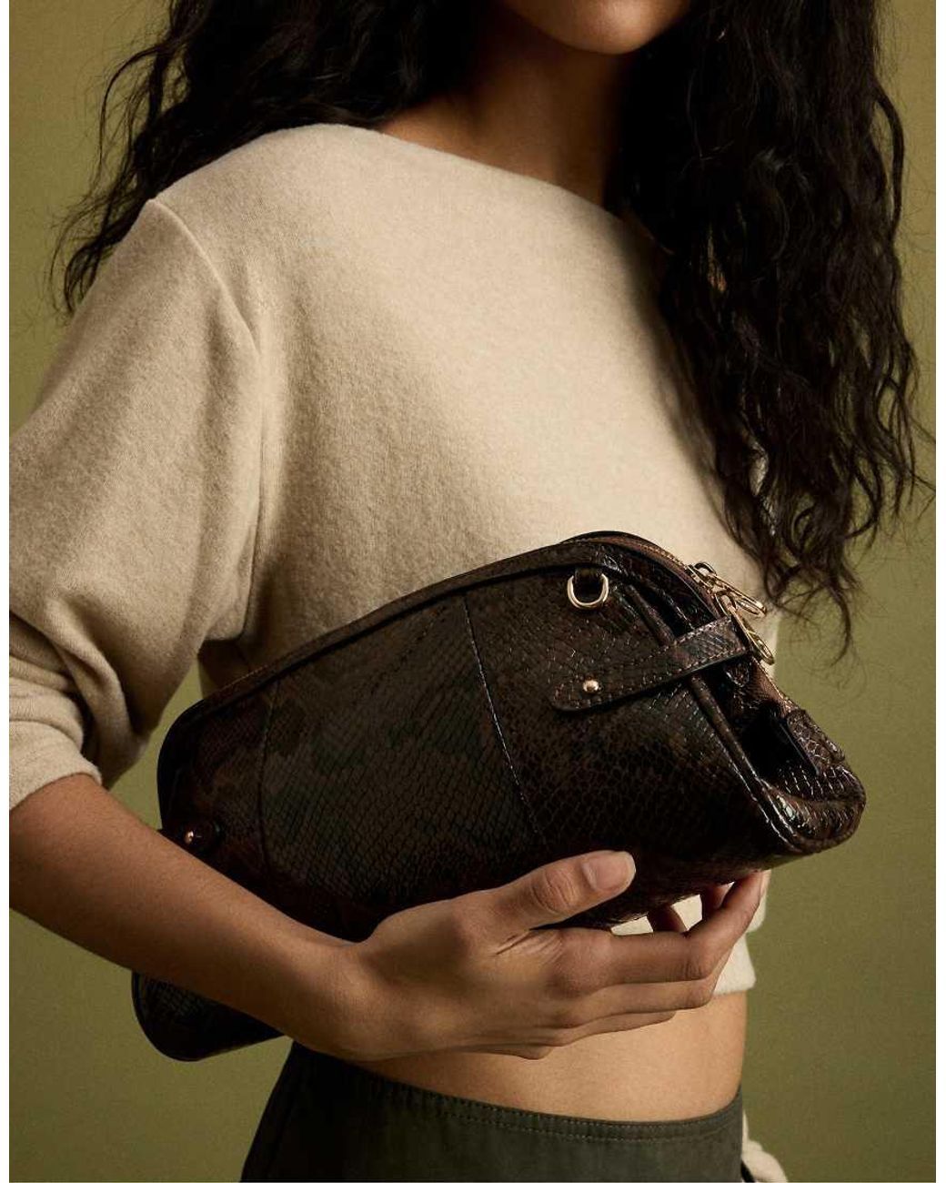Stradivarius Brown Retro Crossbody Bag