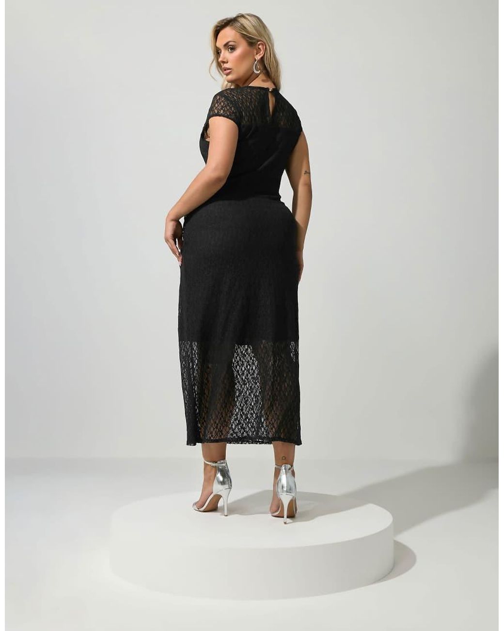 Yours Clothing Black Lace Maxi Dress
