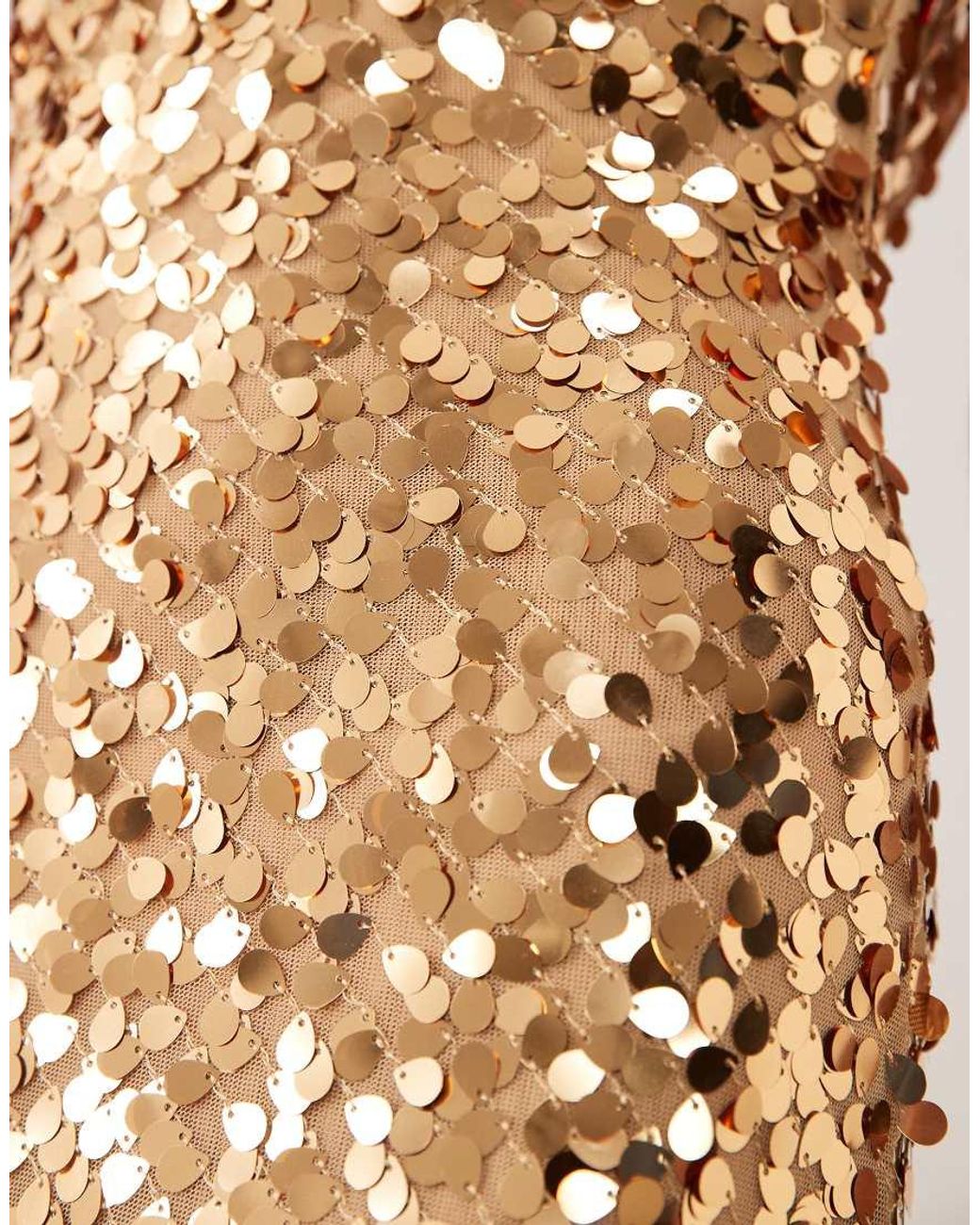 ASOS Natural Sequin Embellished Scoop Cami Maxi Dress