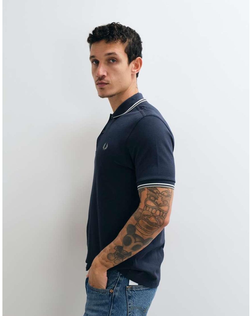 Fred Perry Blue Twin Tipped Polo Shirt for men