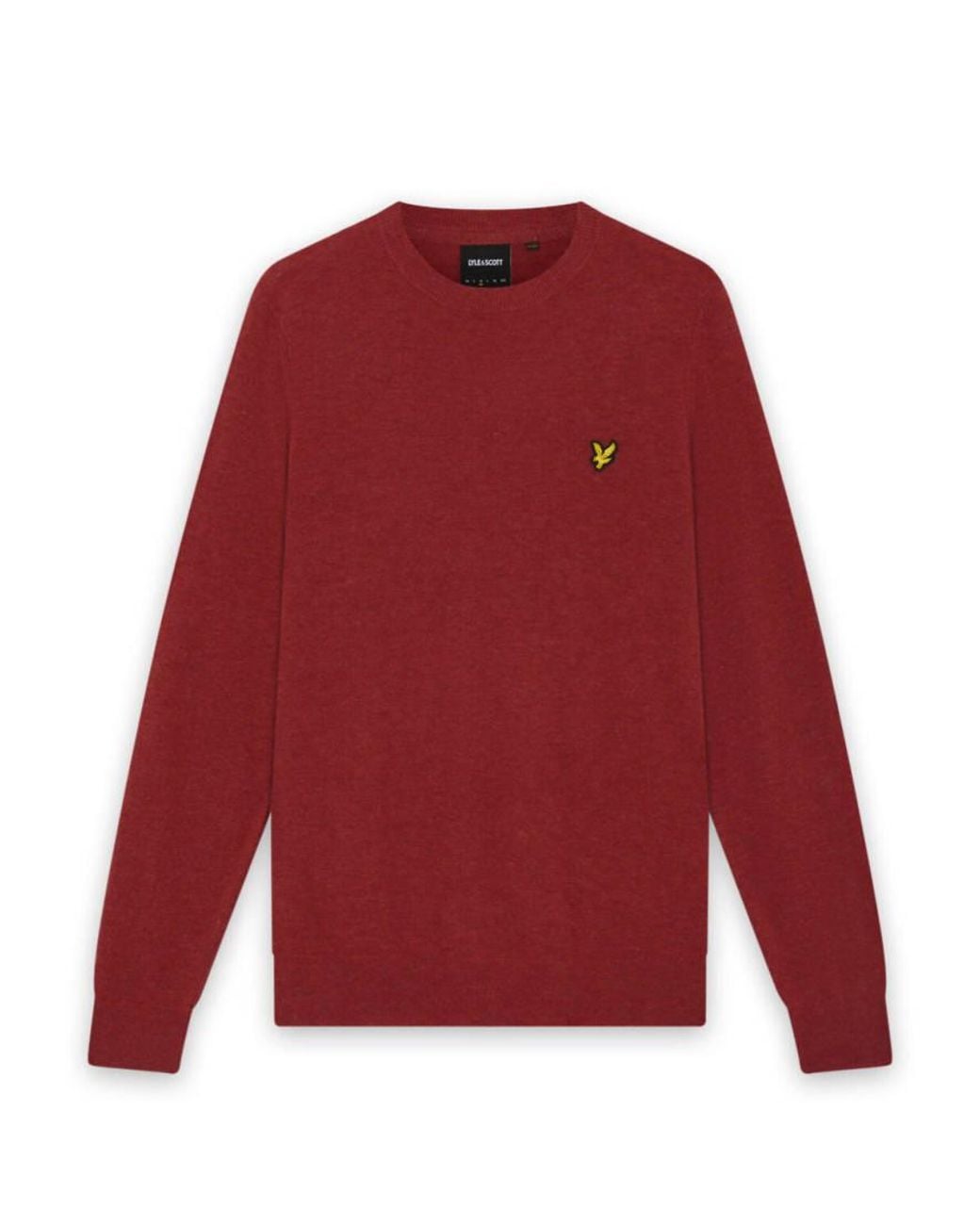 Lyle & Scott Red Mid Knits Lambswool Blend Crew Neck Jumper for men