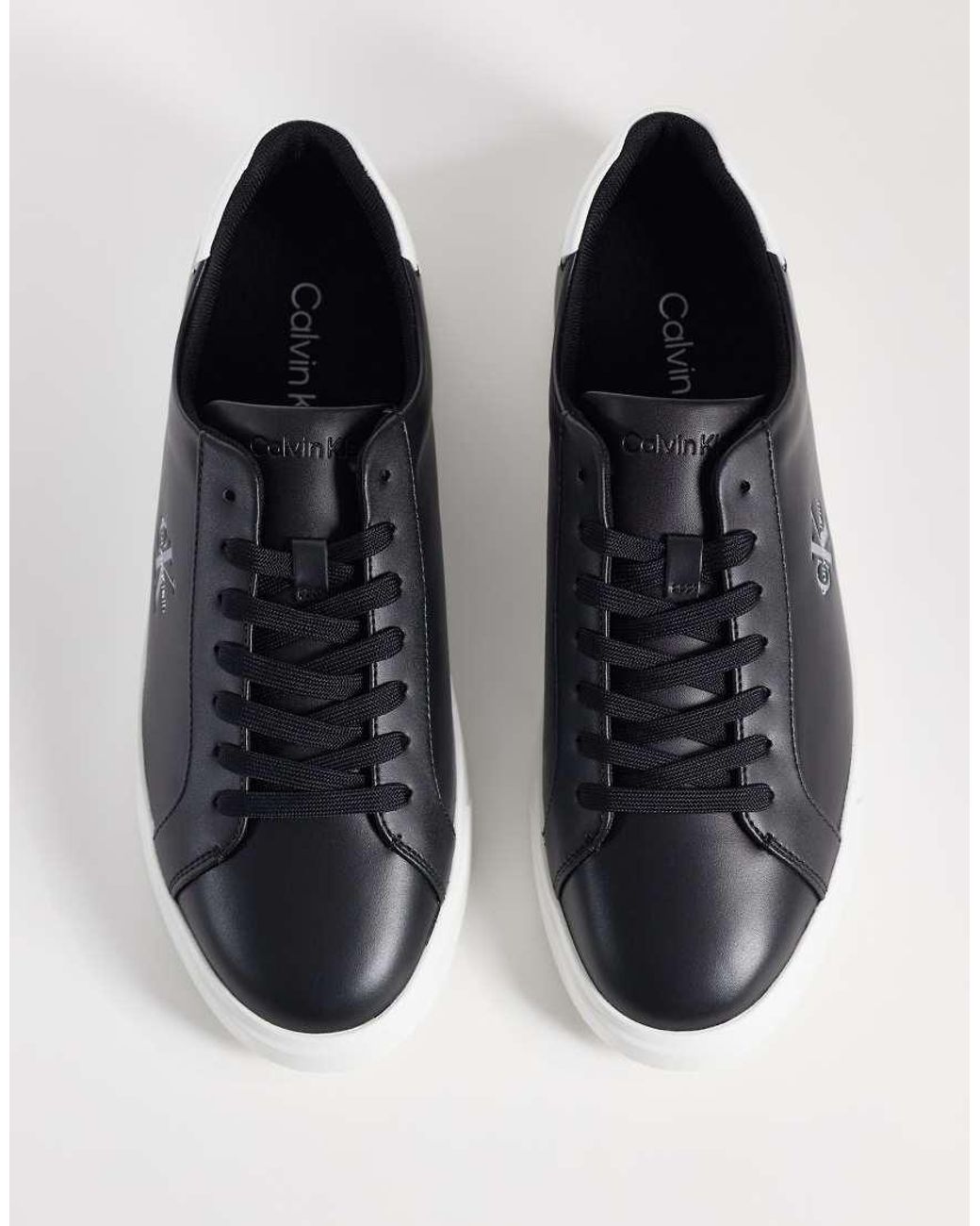 Calvin Klein Blue Leather Low Profile Cupsole Sneakers for men