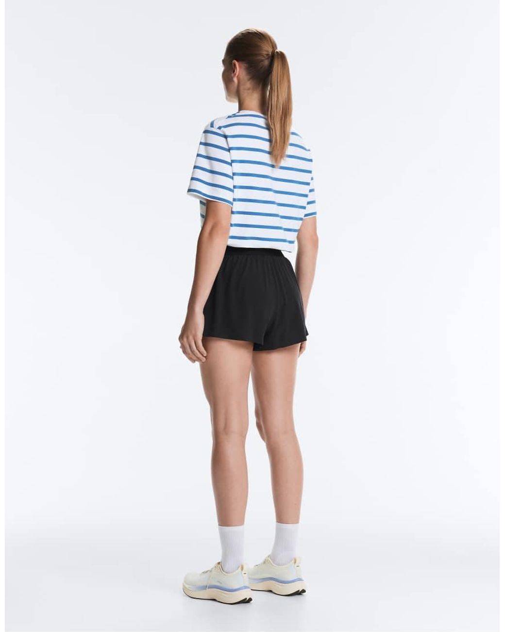 Oysho Blue Mid-Rise Technical Shorts 7Cm
