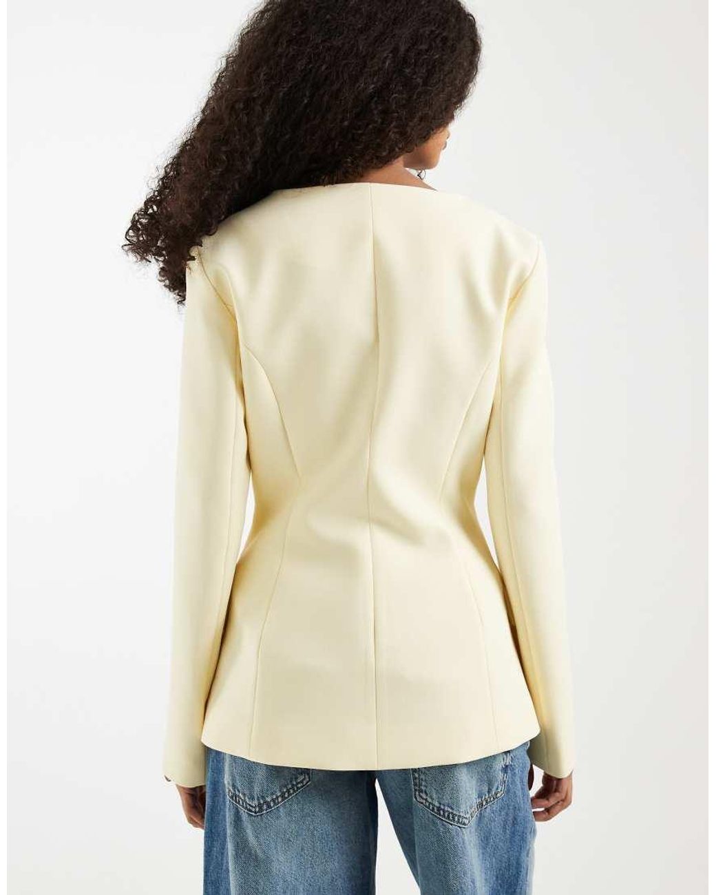 ASOS Natural Tailored Linen Button Through Waistcoat