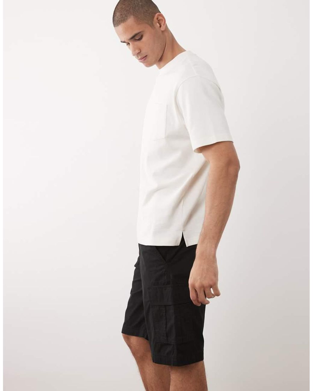 Jack & Jones White Cargo Short for men