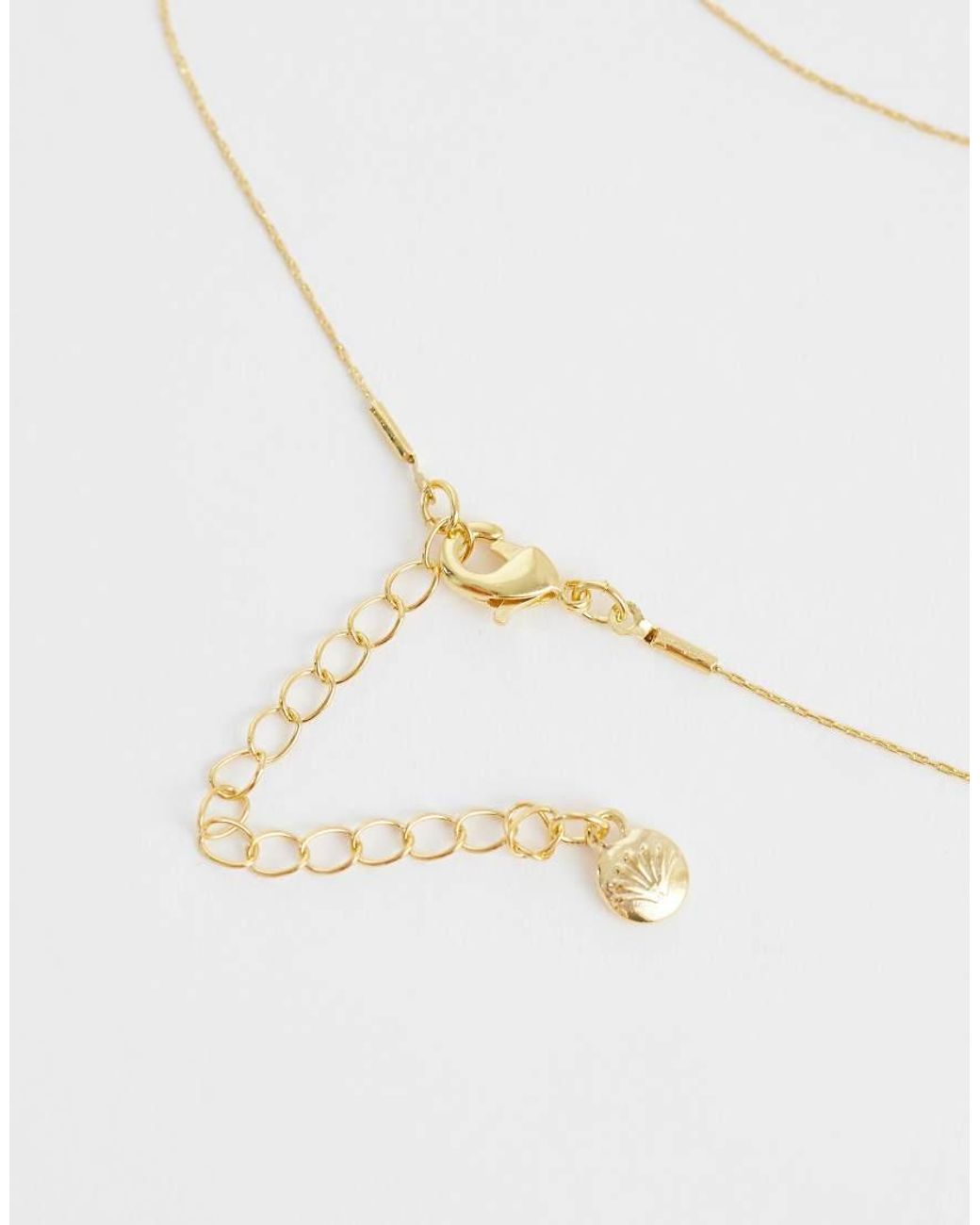 Orelia White Tigers Eye Charm Necklace