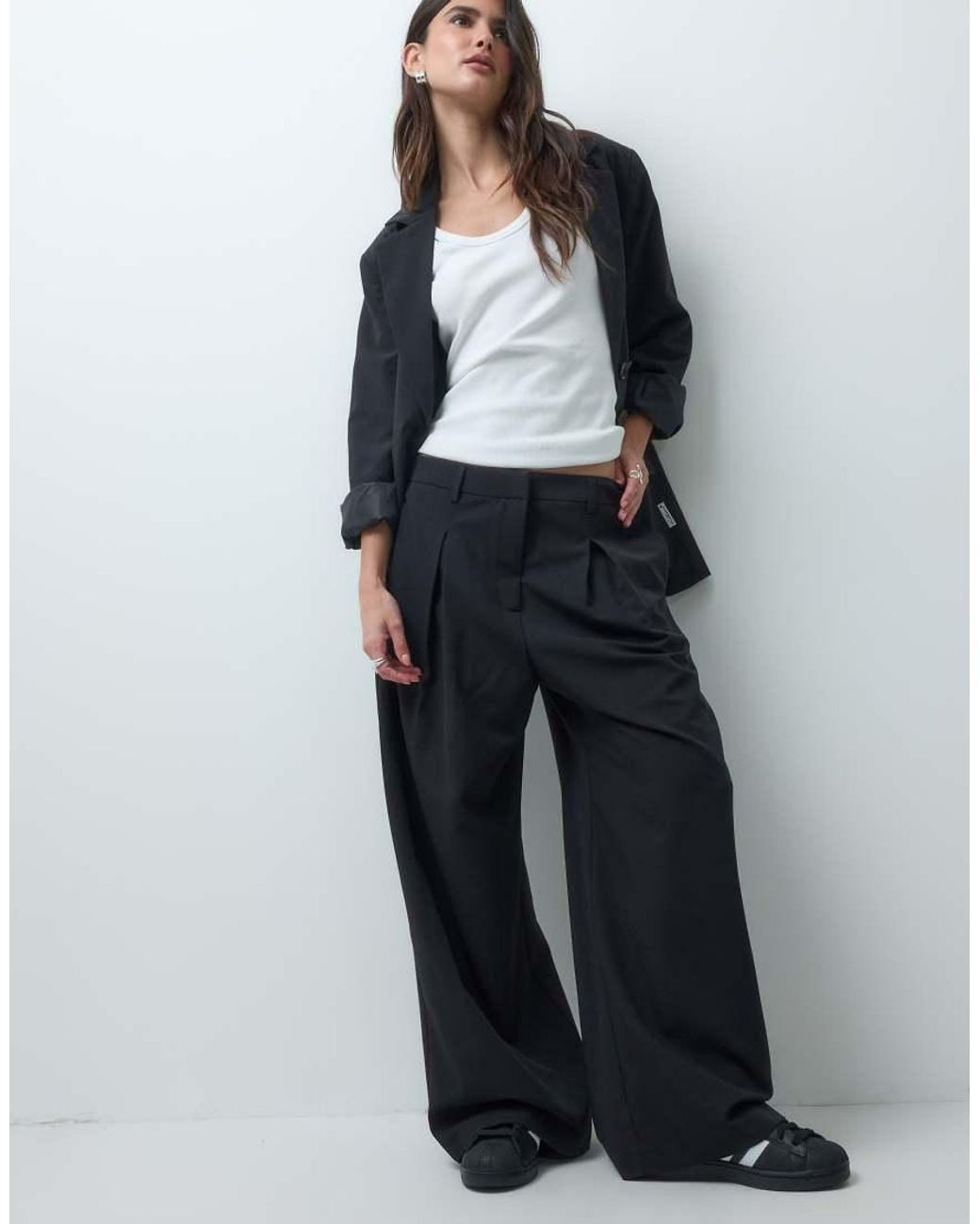 Collusion Blue Pleated Wide Leg Trouser