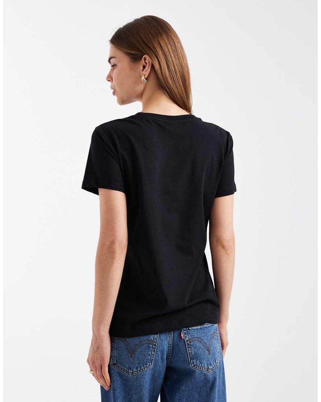ARMANI EXCHANGE Black Diamante Logo T-shirt
