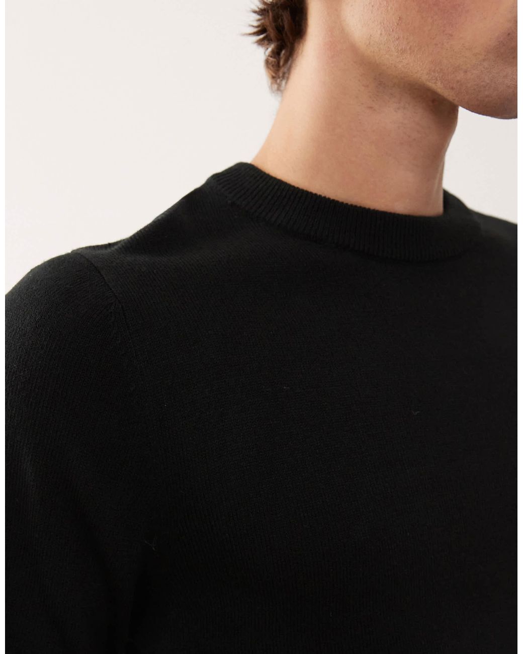 Collusion Black Slim Knitted Jumper Sweater for men
