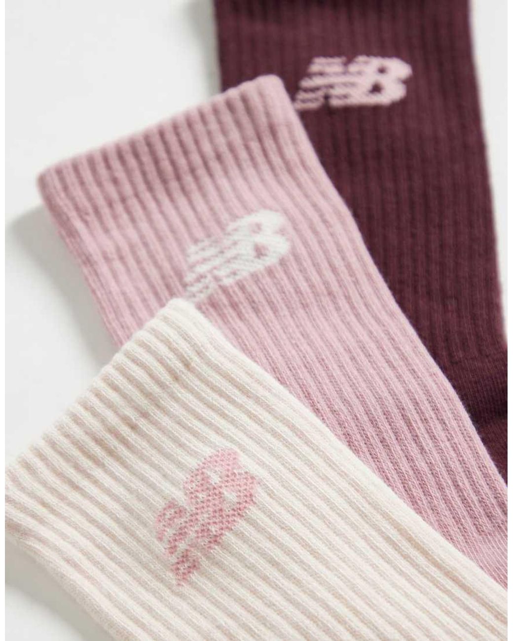New Balance Pink Everyday Seasonal Midcalf Socks 3 Pack