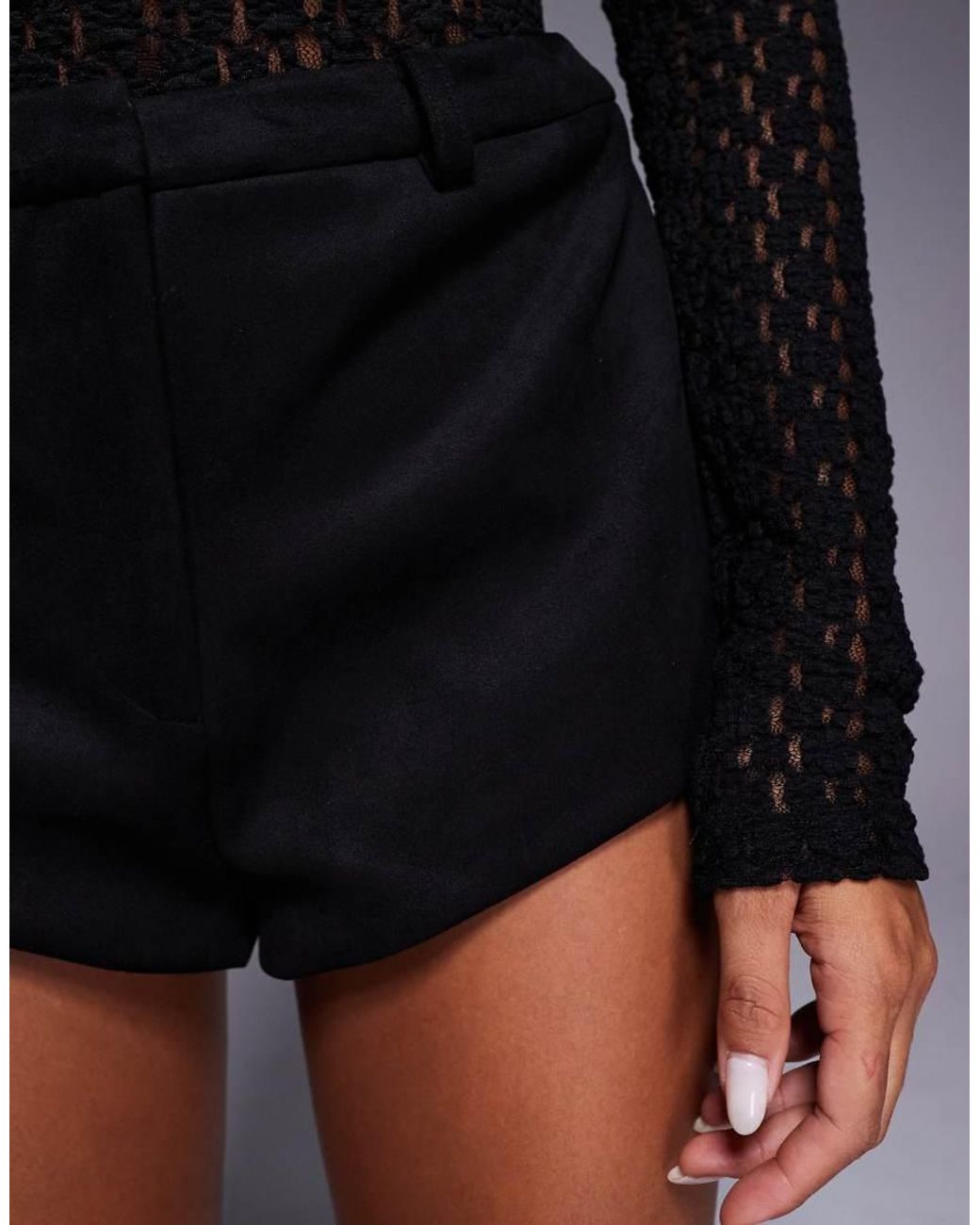Bardot Black Jayla Faux Suede Mini Short