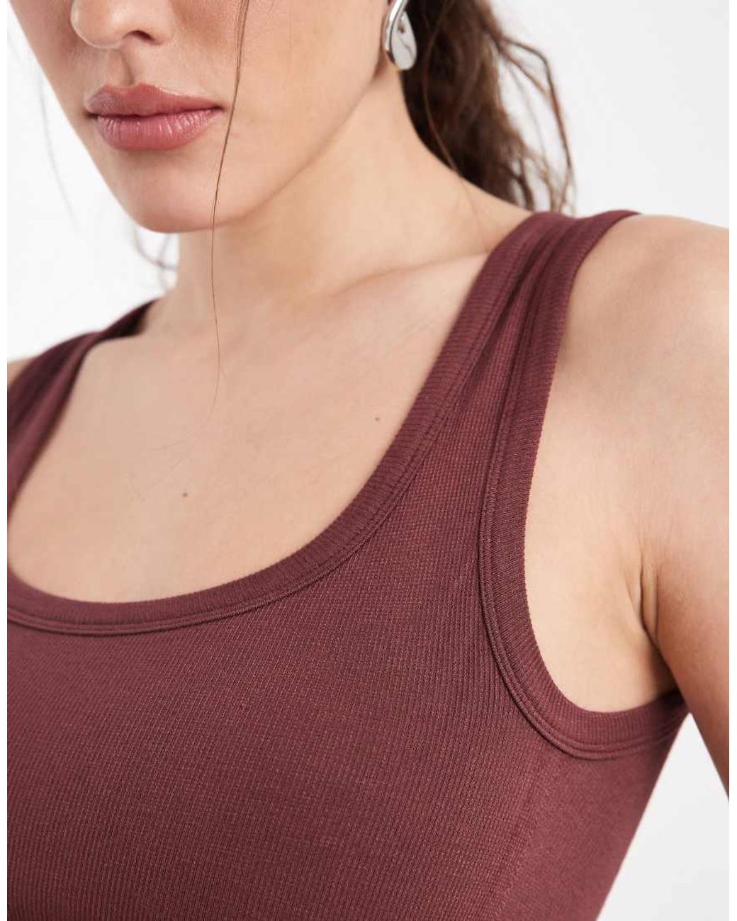ASOS White Bra Free Seamless Rib Scoop Neck Vest