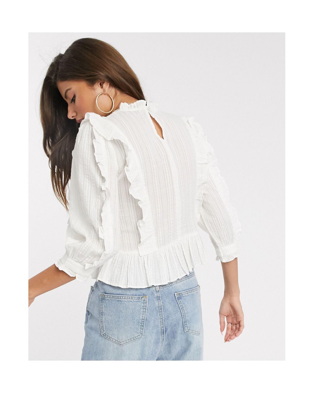 Blusa blanca Stradivarius de color Blanco | Lyst