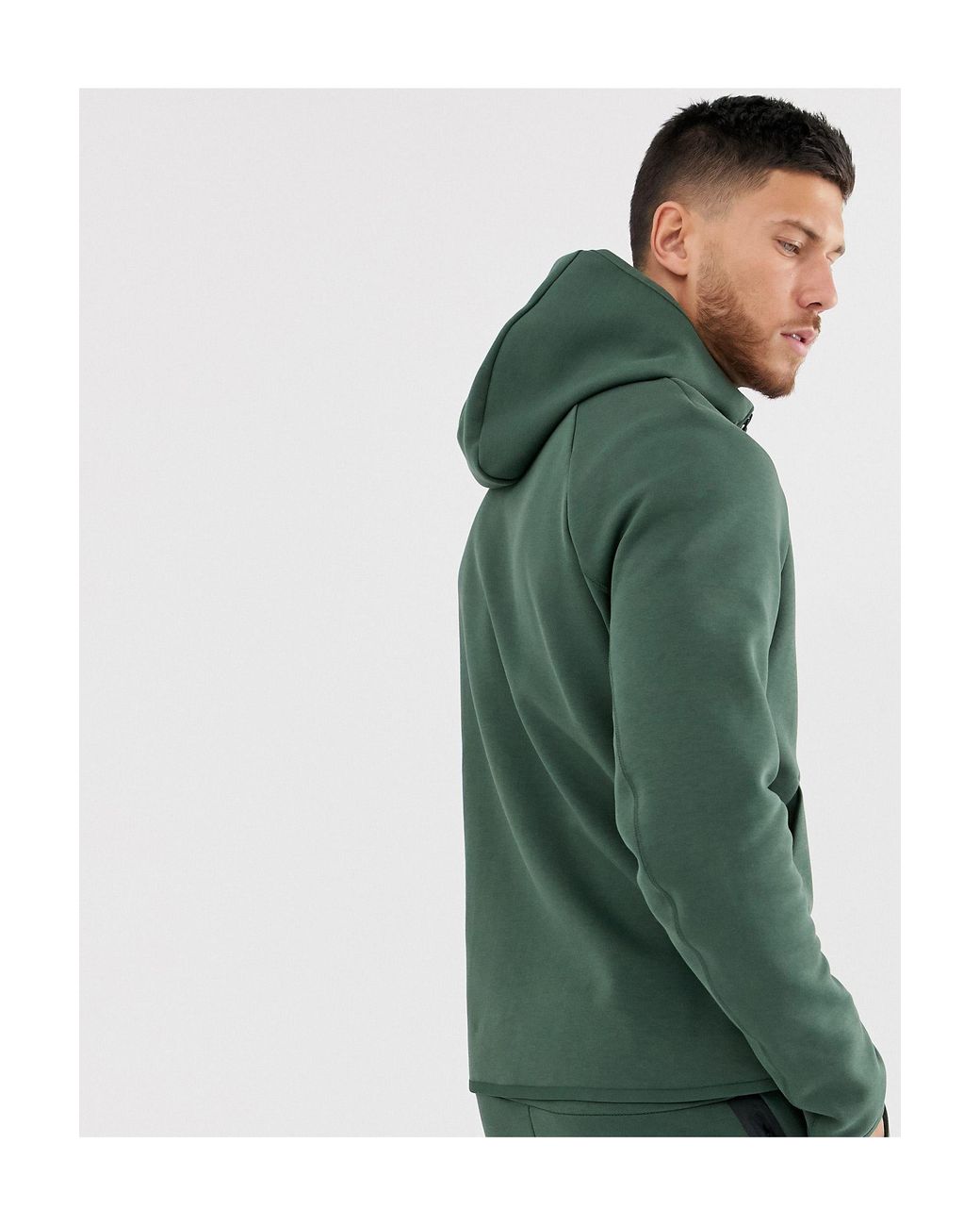 Nike Tech Fleece Hoodie Khaki in Green for Men | Lyst