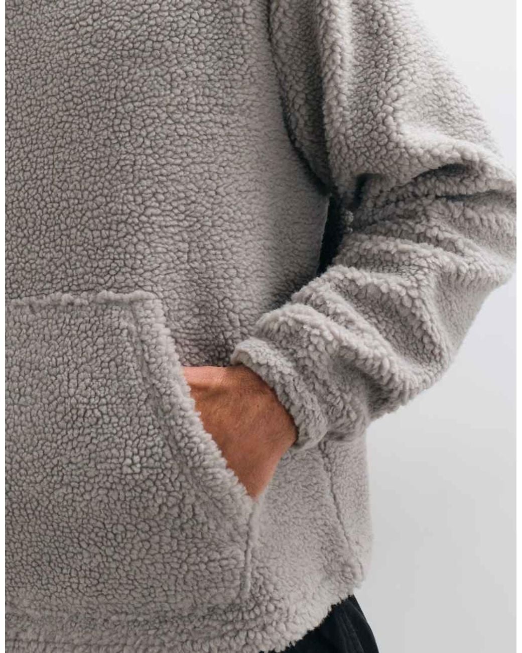 ASOS Gray Relaxed Borg Hoodie for men